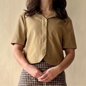 Crescent Tan Collared Top